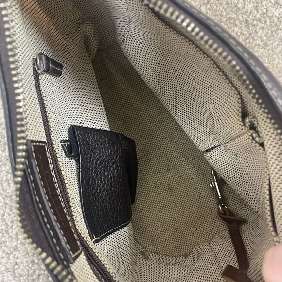 Dooney & Bourke Y2K 90s Black Brown Buckle Shoulder Leather Purse - Picture 6 of 9